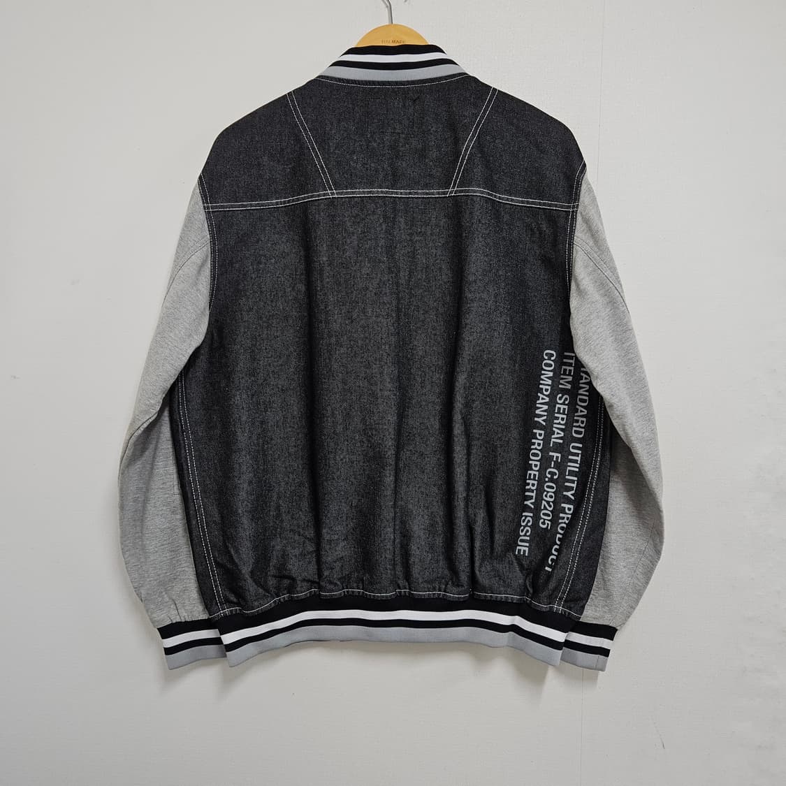 M 95-100 FUBU 올드스쿨 흑청 데님 바시티자켓 상품이미지4