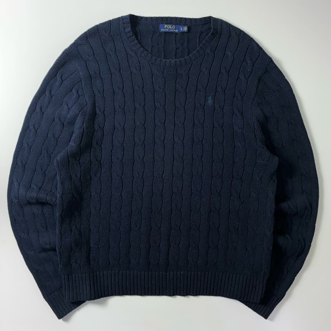 Polo  폴로 랄프로렌 자수 코튼 네이비 꽈배기 니트  상품이미지1