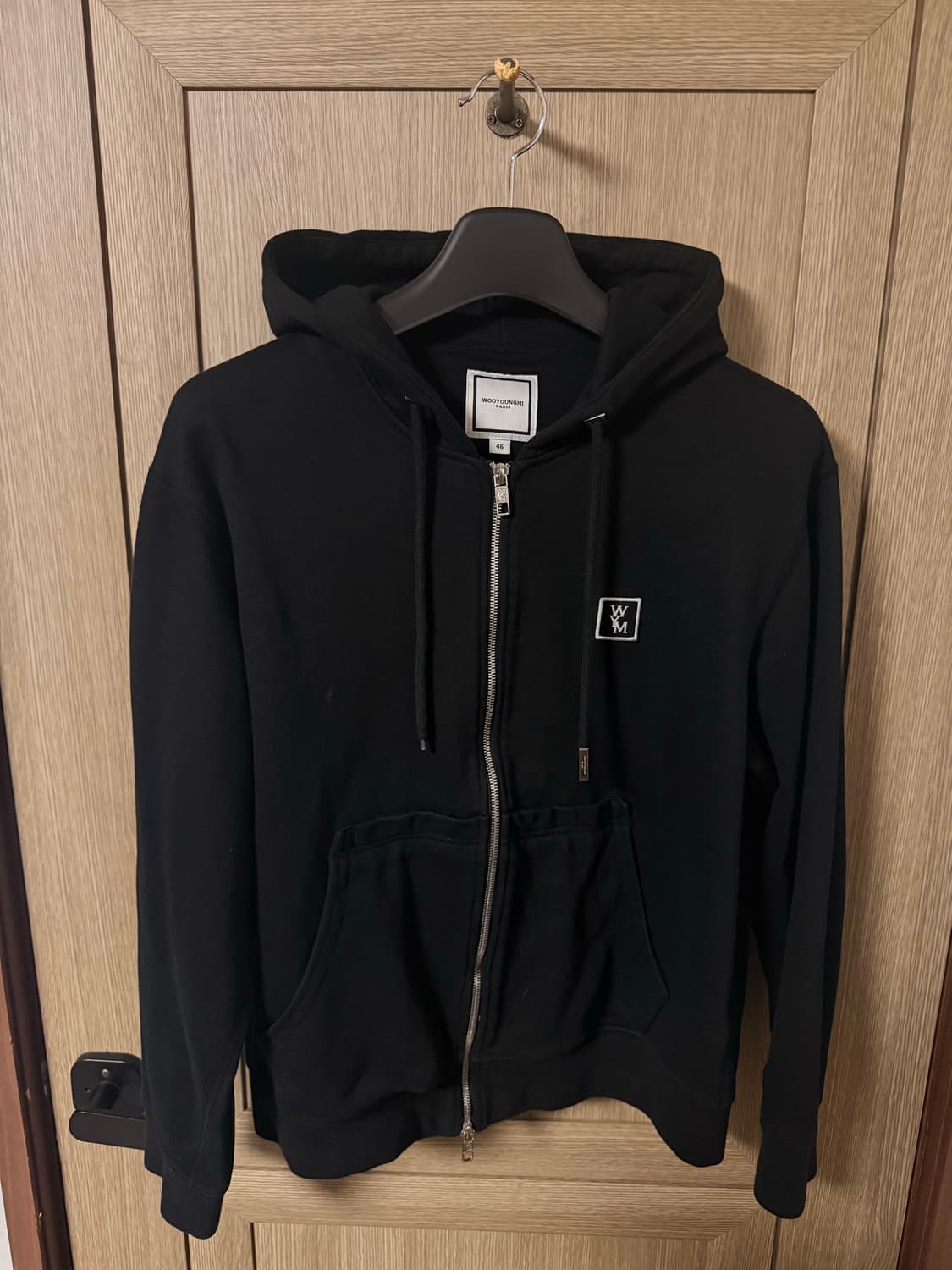 우영미 백로고 후드집업 블랙  상품이미지1