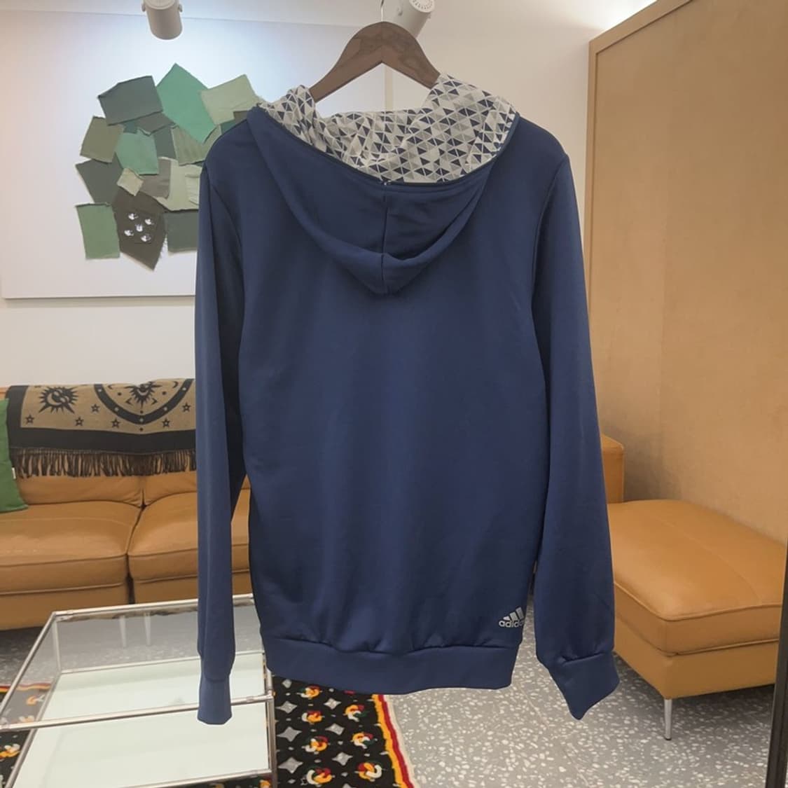 아디다스 올드스쿨 스펠아웃 패턴로고 반집업 져지 후드티 L C06744 상품이미지4