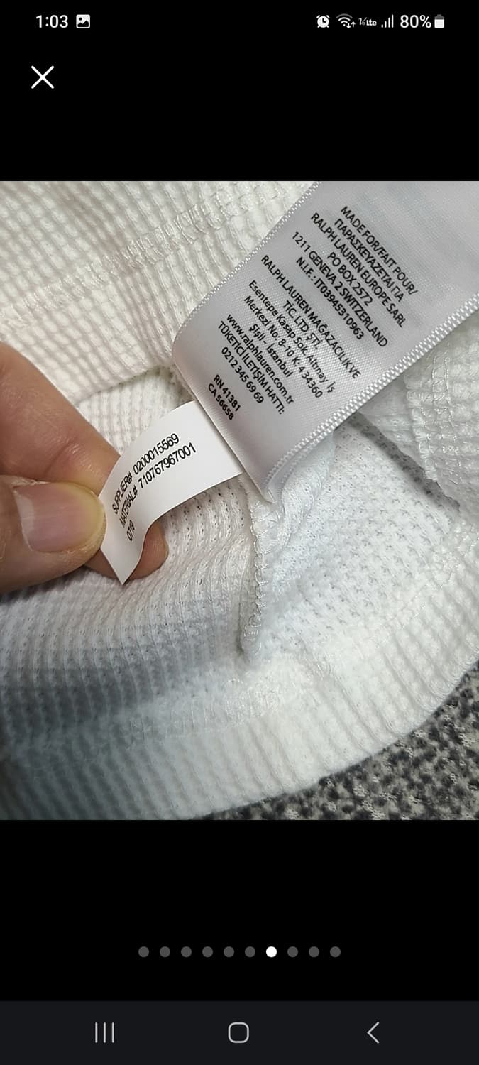 폴로 랄프로렌 화이트  와플 긴팔 티셔츠 S (2벌) 상품이미지9