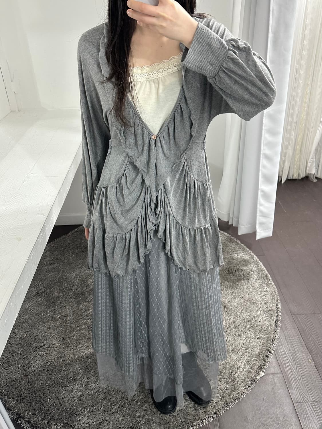 earth lace&sha long skirt 상품이미지3