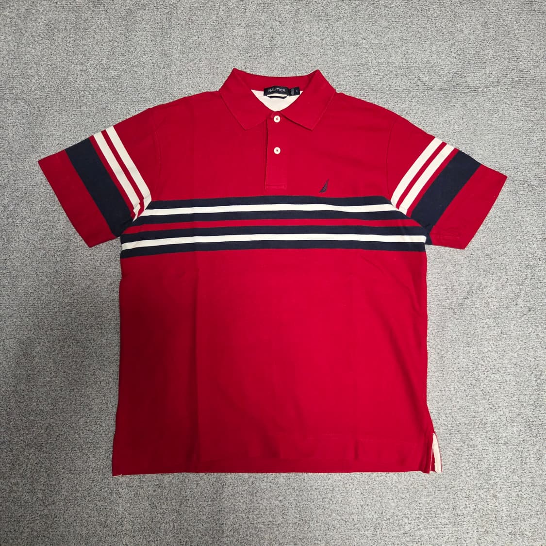 Nautica 빈티지 카라넥 반팔 티셔츠 L(100) 상품이미지1