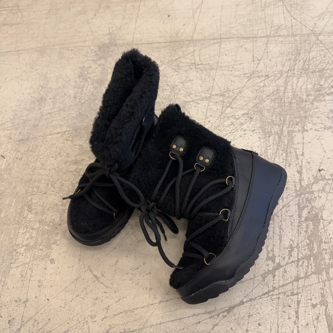 빈티지 양털 우먼 워커 블랙 U774 상품이미지2