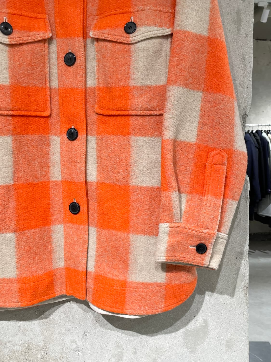 이자벨 마랑 오렌지 체스트 포켓 울 체크 자켓 상품이미지5