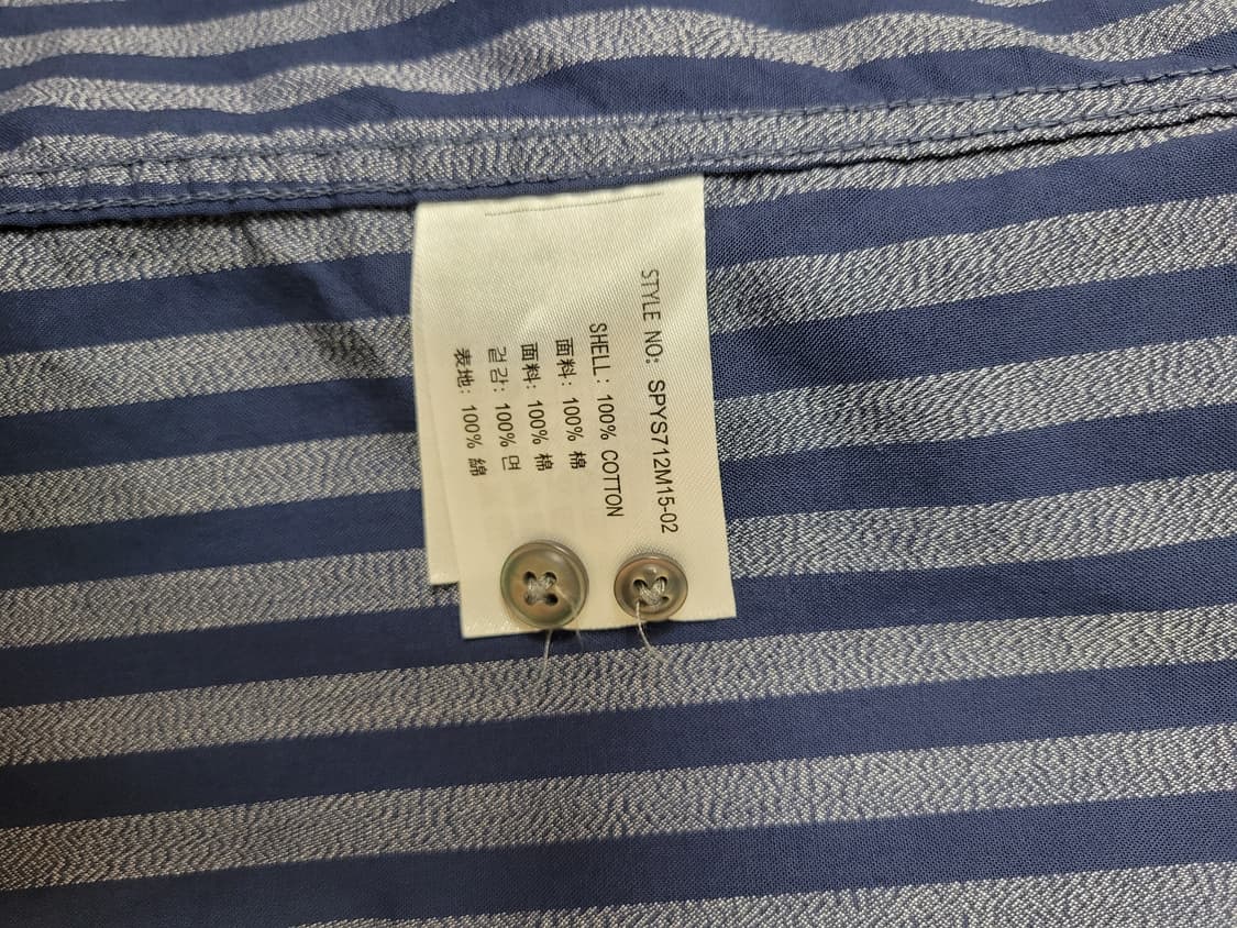스파오 SPAO 남자 스트라이프 헨리넥 셔츠 110 네이비 상품이미지10