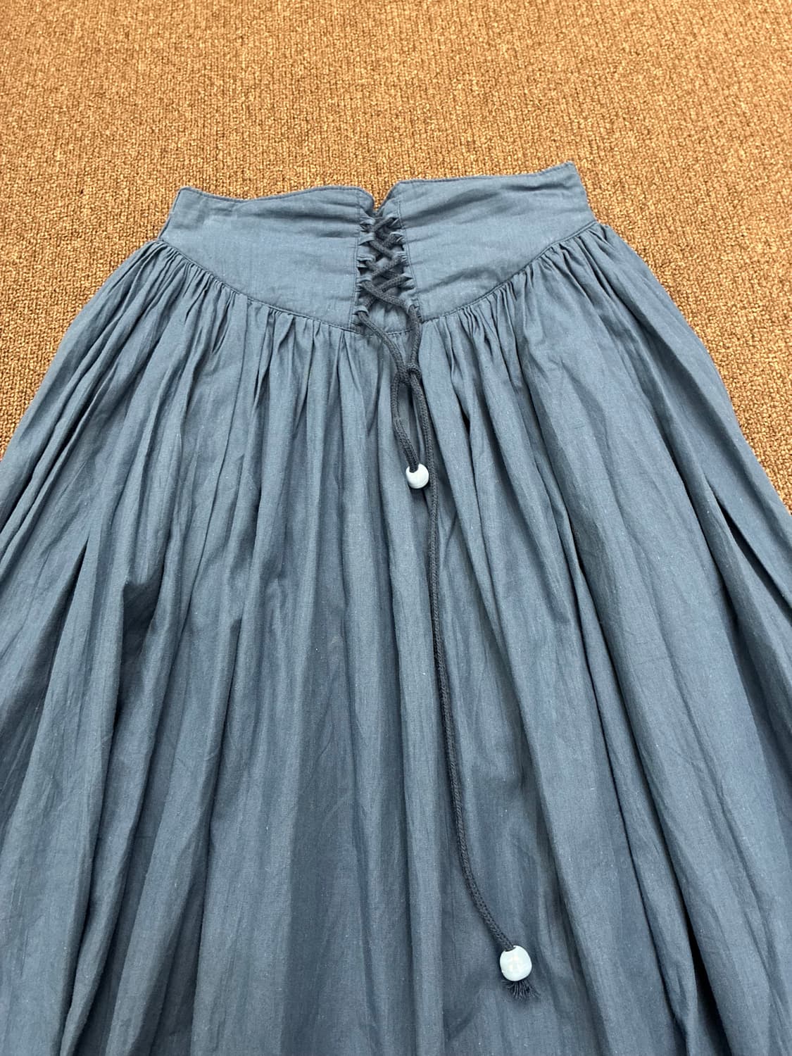M)Japanese vintage 여성 레이스업 시폰 롱스커트 상품이미지2