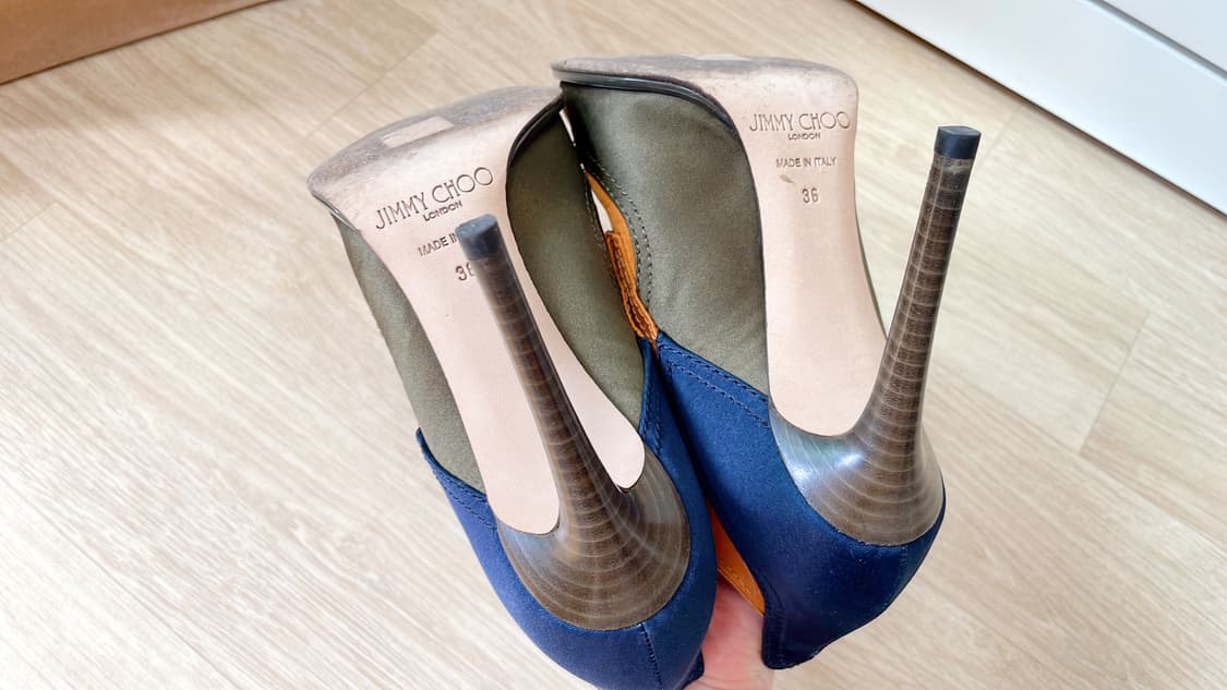 JIMMY CHOO 지미추 새틴 믹스 스틸레토 앵클 부티 하이힐 상품이미지9