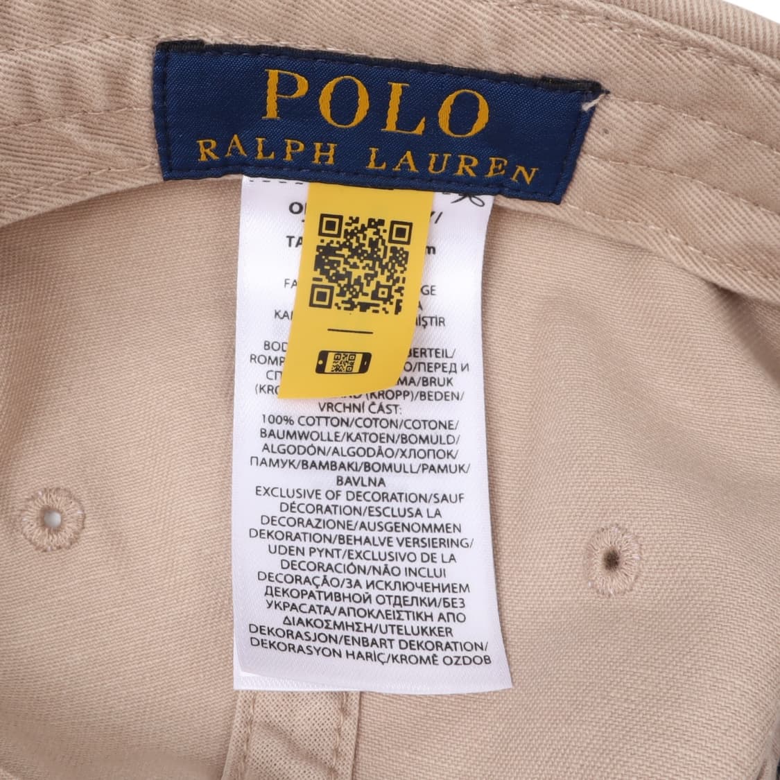 폴로 랄프로렌 신형 QR 베이지 코튼 볼캡 상품이미지9