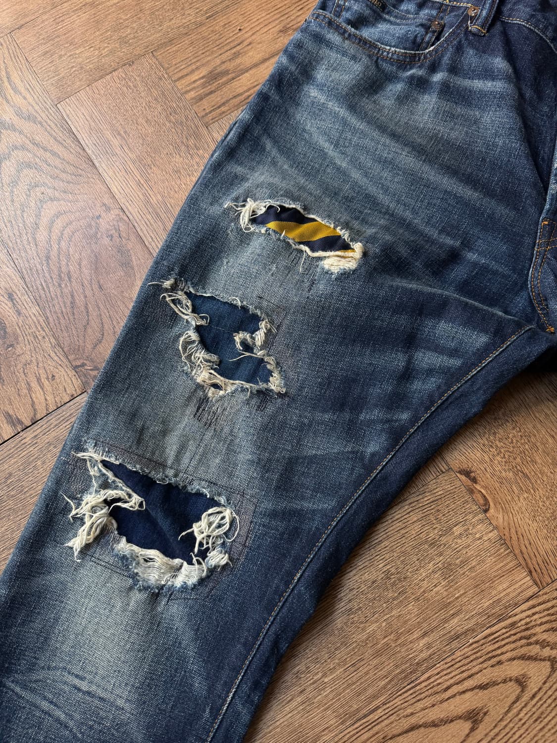 [36]폴로 랄프로렌 커스텀 리페어드 빈티지 페이딩 데님 팬츠 상품이미지6