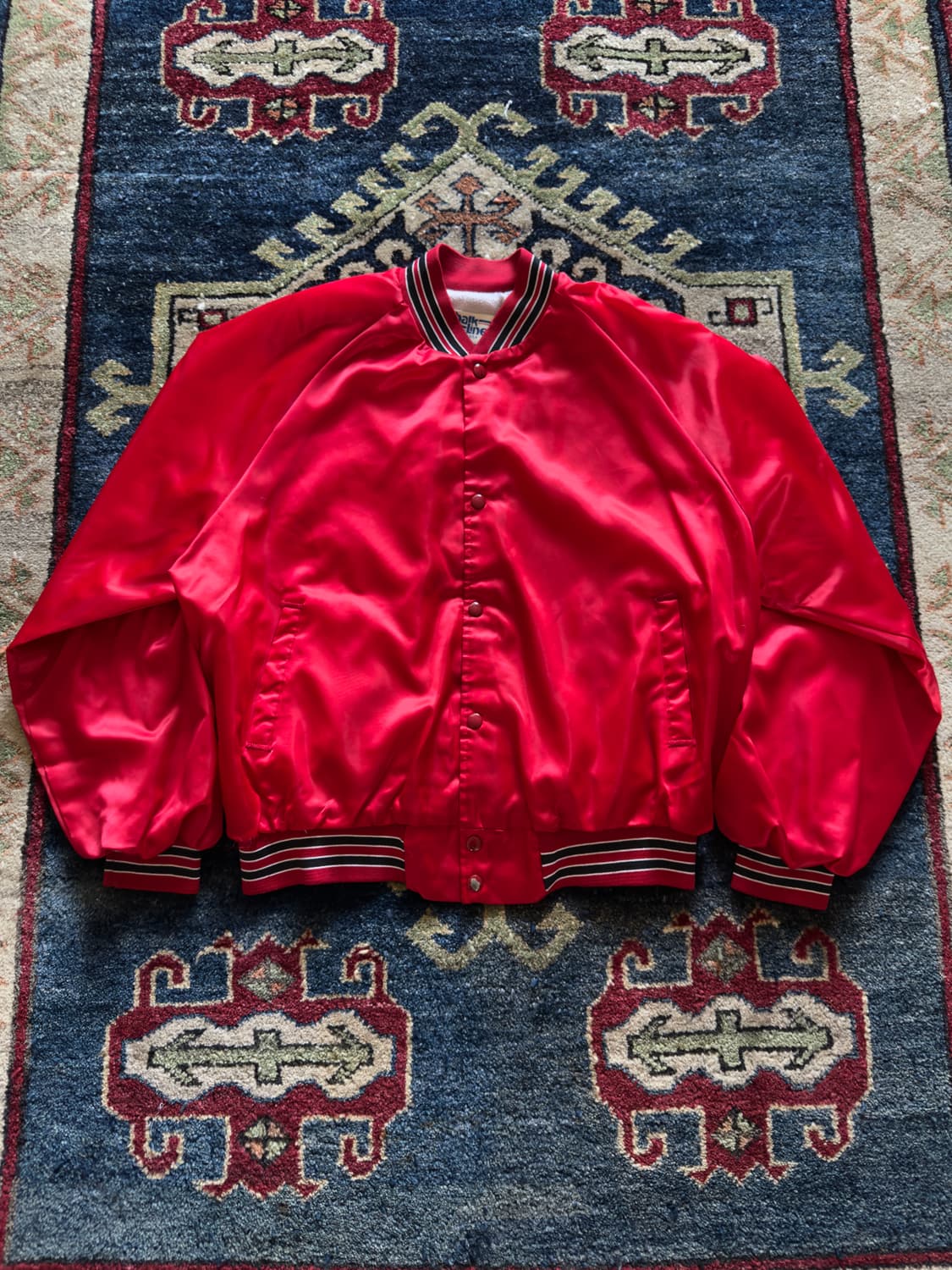 90s USA Chalk Line satin varsity Jacket 상품이미지2