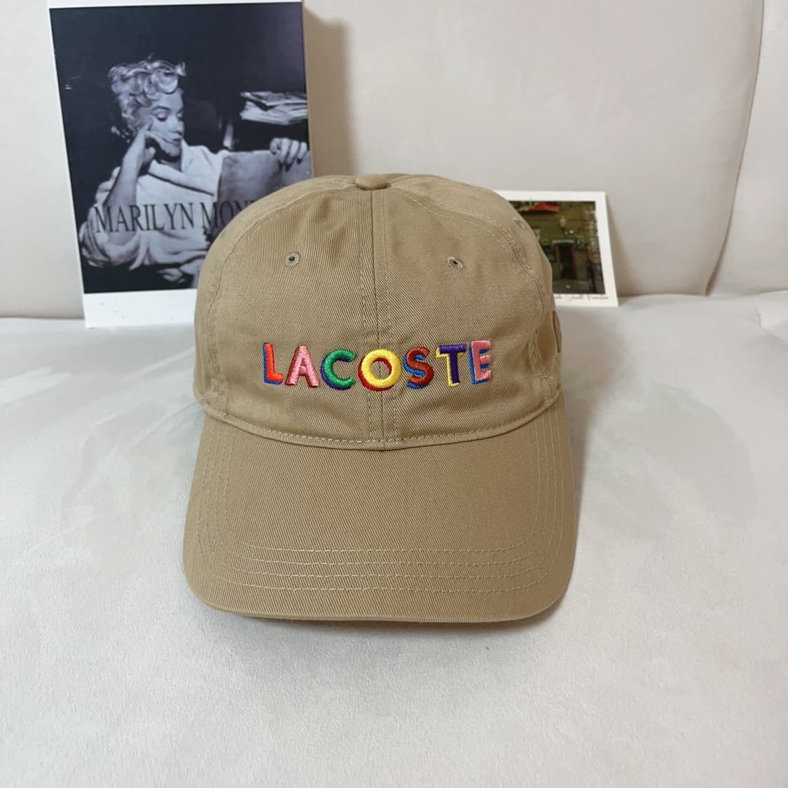 [정품] 라코스테 베이지 멀티컬러 로고 모자 상품이미지2