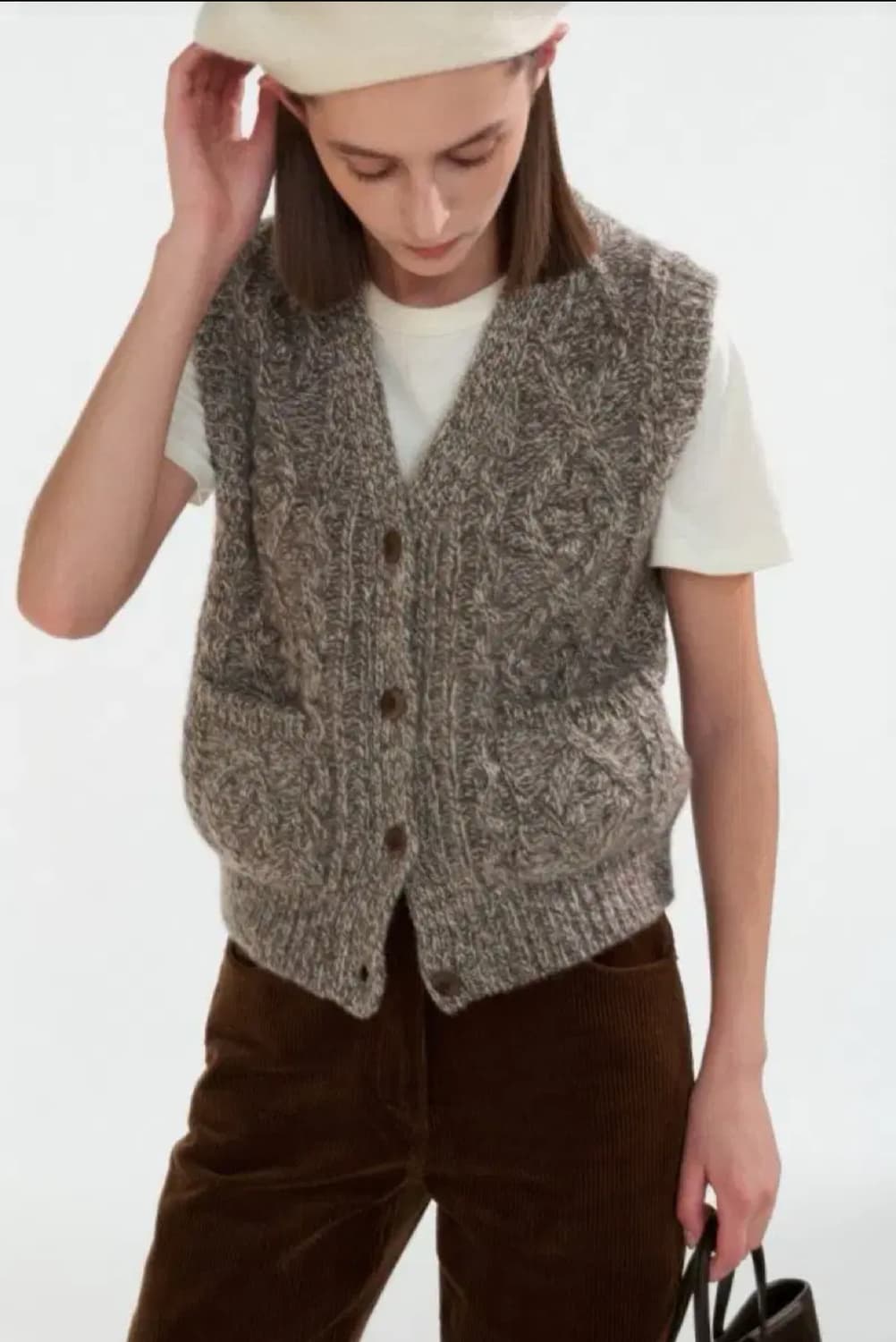 낫띵리튼 컨트리케이블 니트 베스트 상품이미지1