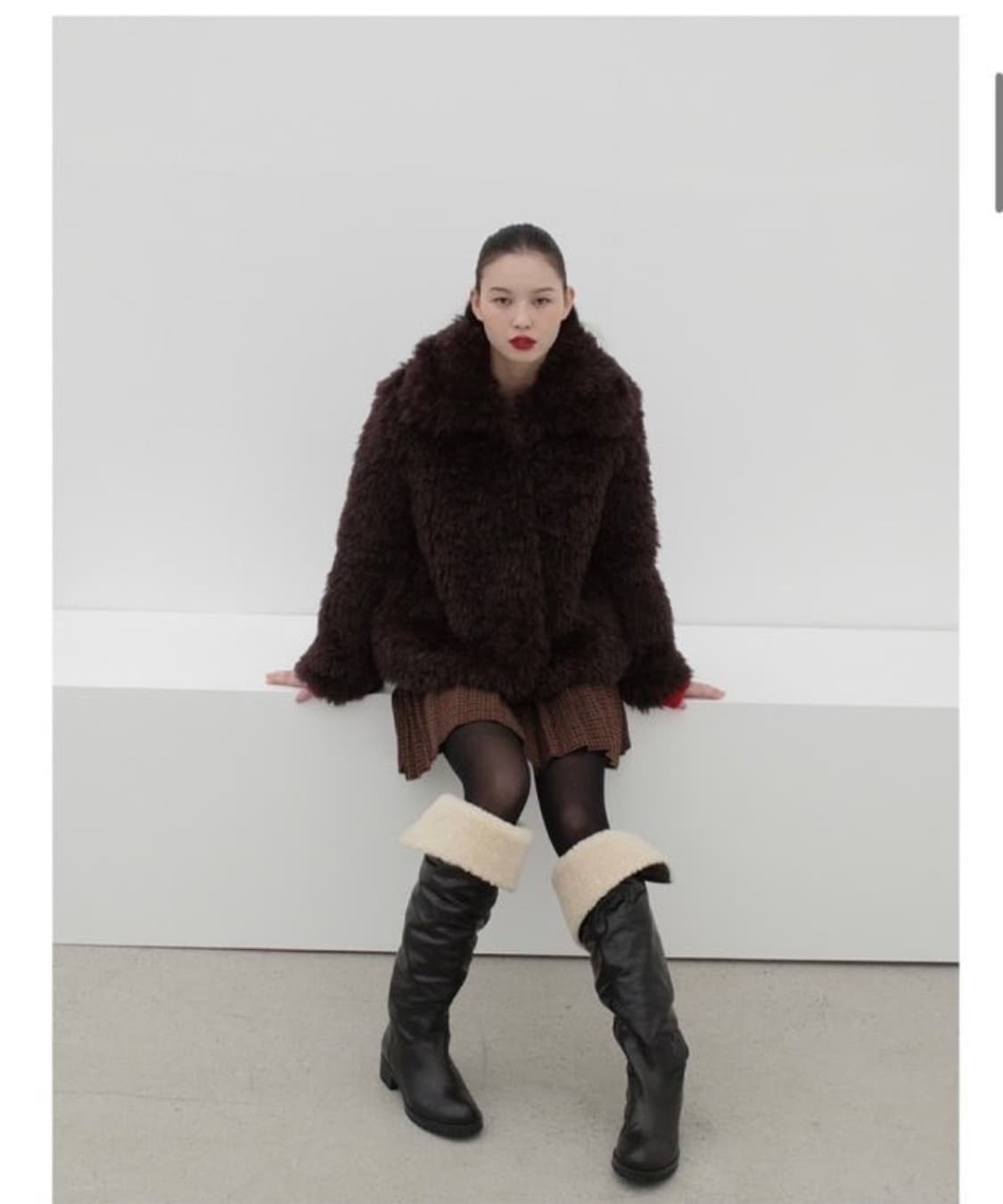 포니테일 퍼자켓 브라운 상품이미지2