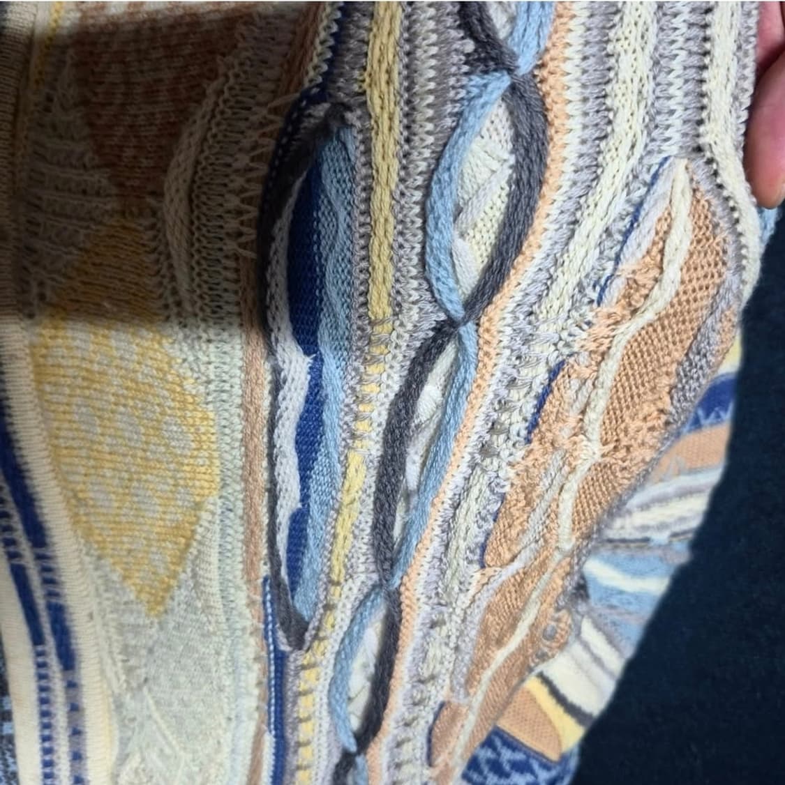 90's 쿠지 COOGI 케이블 니트 가디건 s 정품 상품이미지2