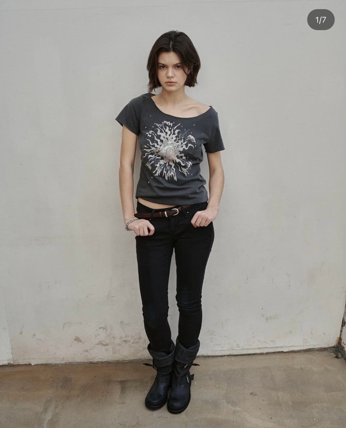 settleformoon 로고 티셔츠 챠콜 상품이미지1