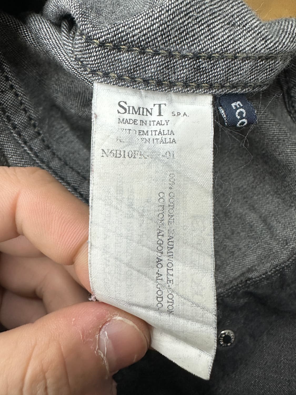 00s Armani Jeans 블랙 트러커 데님 자켓 L 상품이미지8