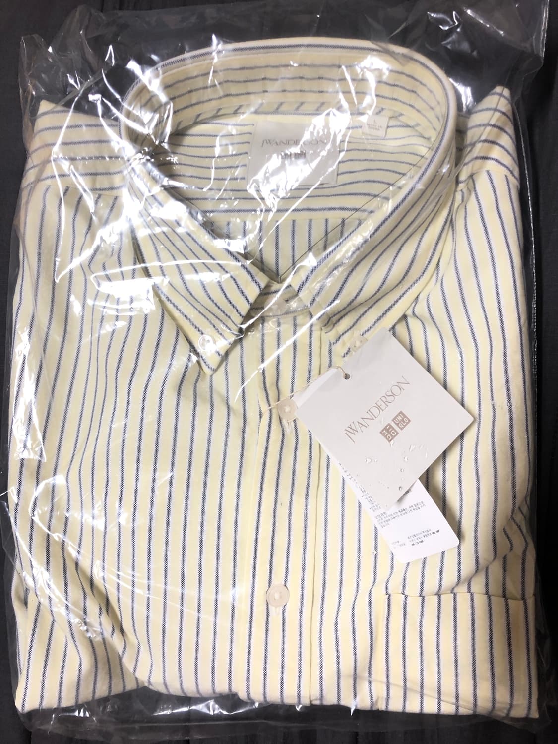 유니클로 jw앤더슨 셔츠 옐로우 스트라이프L 상품이미지3