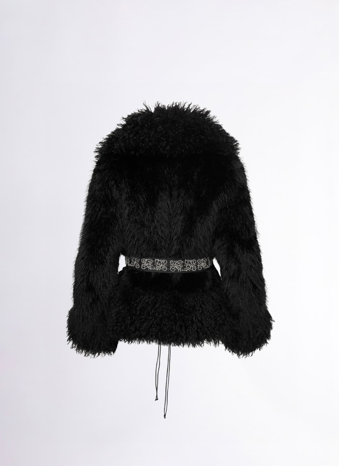 Sculptor Beaded Faux Fur Robe Black 상품이미지2