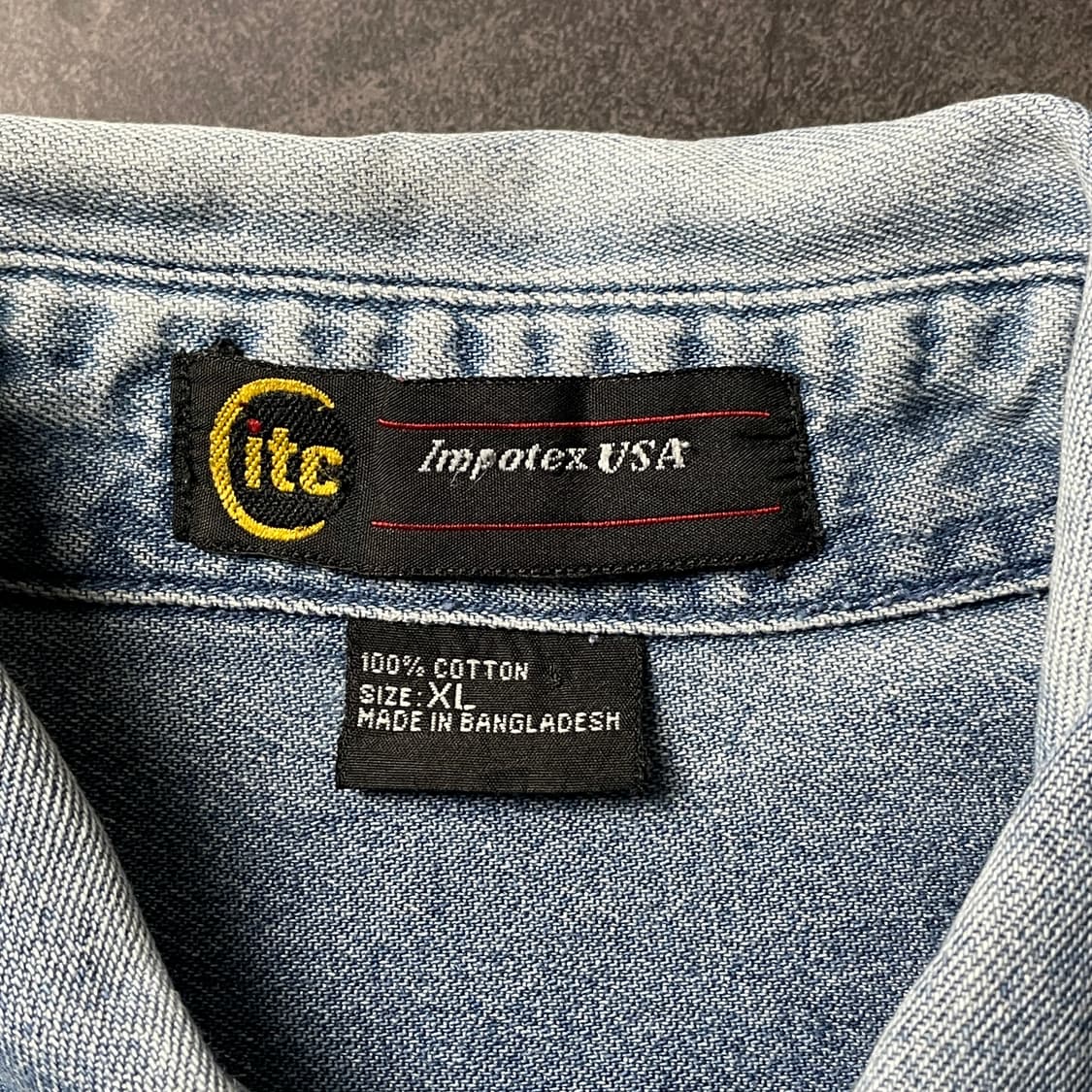 IMPOTEX USA 빈티지 코튼 데님 셔츠 A00551 상품이미지10