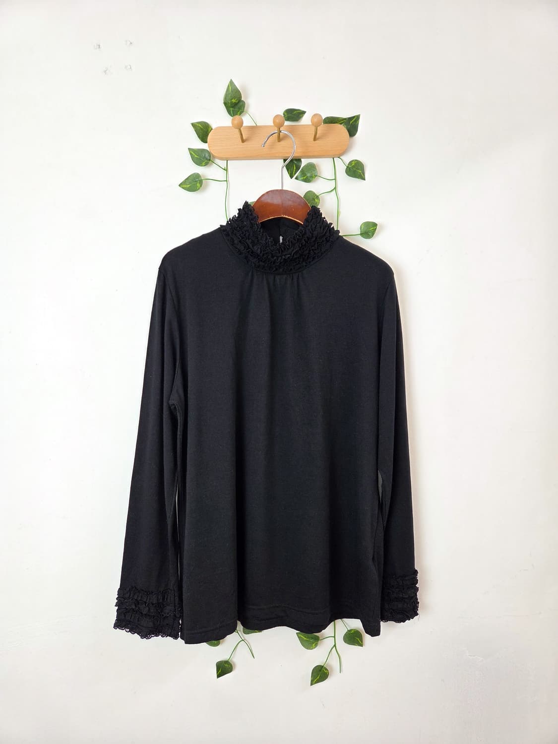 레이스 포인트 목폴라 슬리브 [빅사이즈] 상품이미지1