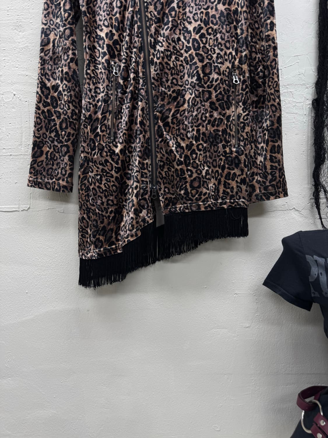 Civarize leopard velour fur fringe parke 상품이미지6