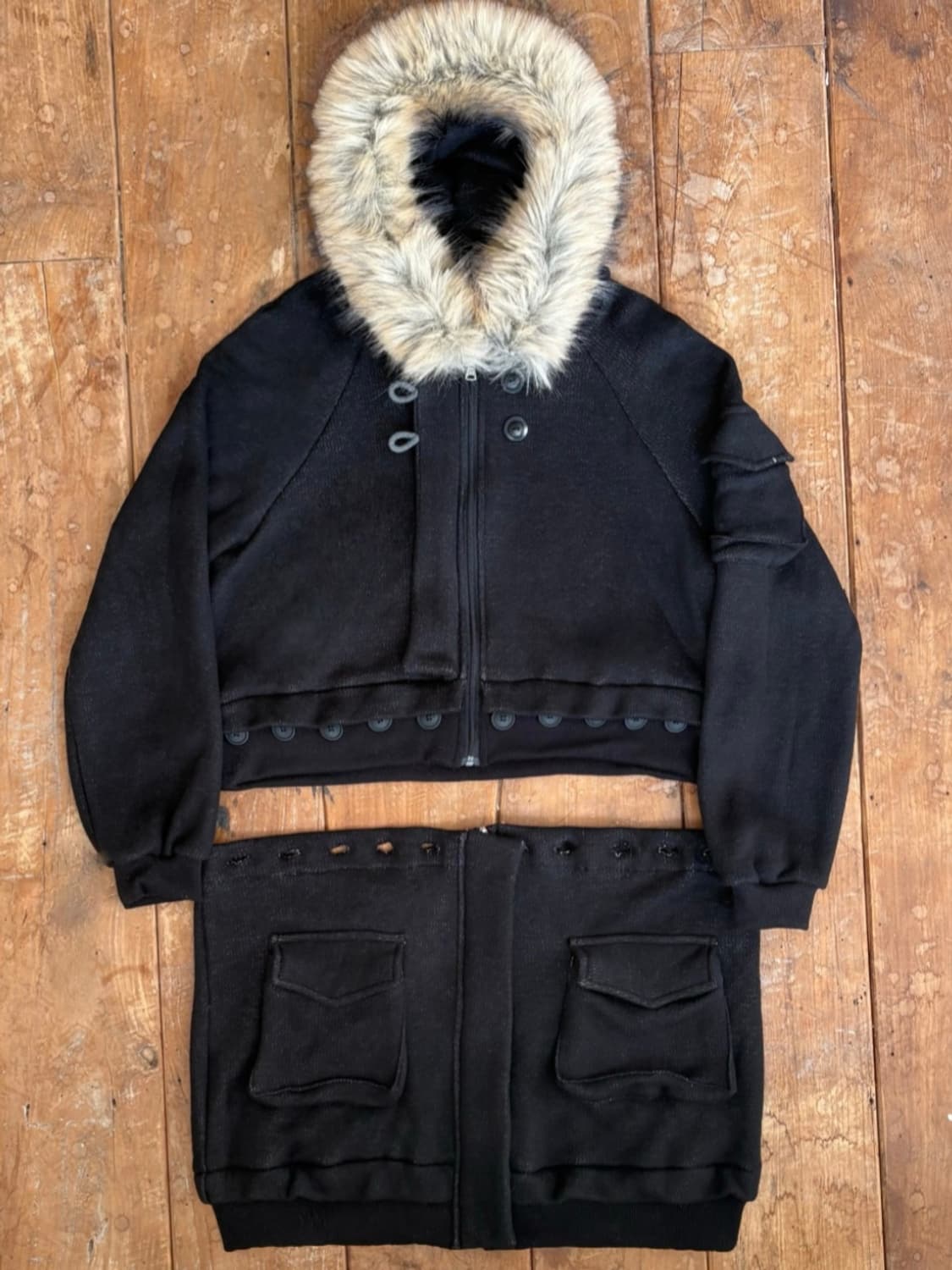 오스하이 블랙 투웨이 퍼후드 oshigh 2way fur hood 상품이미지2