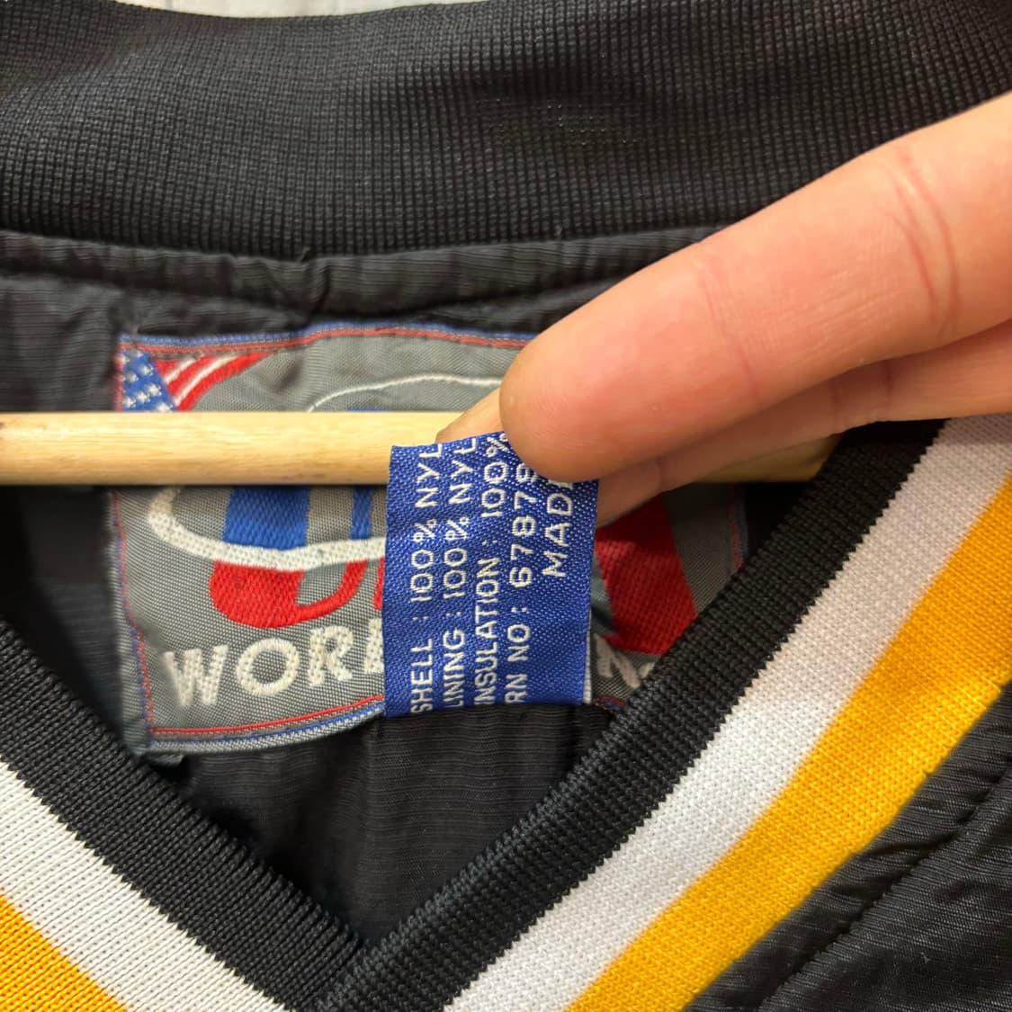 90s USA 월드센스 올드스쿨 피츠버그 펭귄스 블랙 웜업 XL 상품이미지7