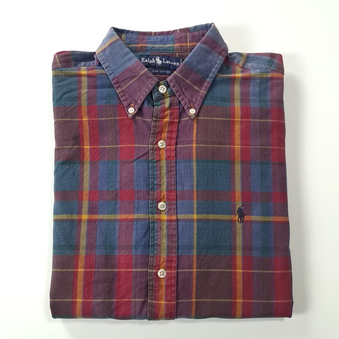 CK254 XL 폴로 90s 싱가포르판 프레피 타탄체크 셔츠 남방 상품이미지7