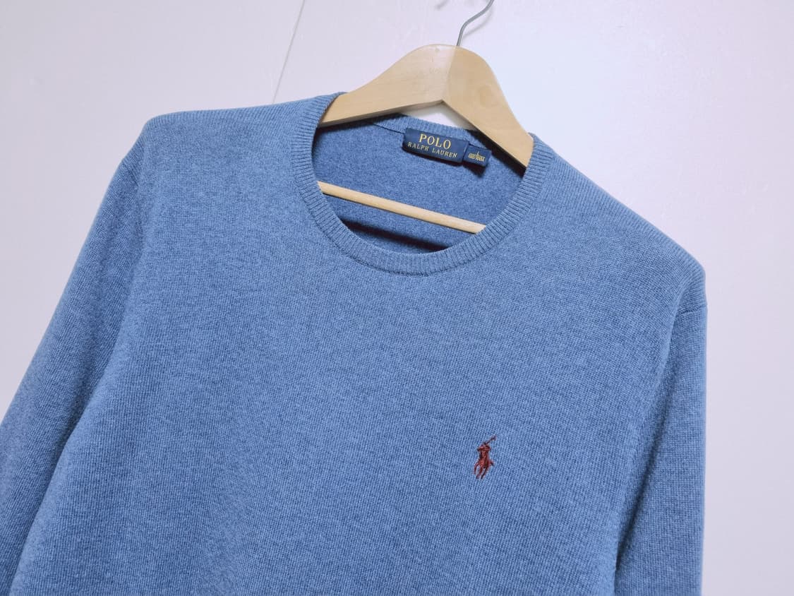 남성 폴로 POLO wool 울 모 100% 긴팔 라운드 니트 스웨터 상품이미지1