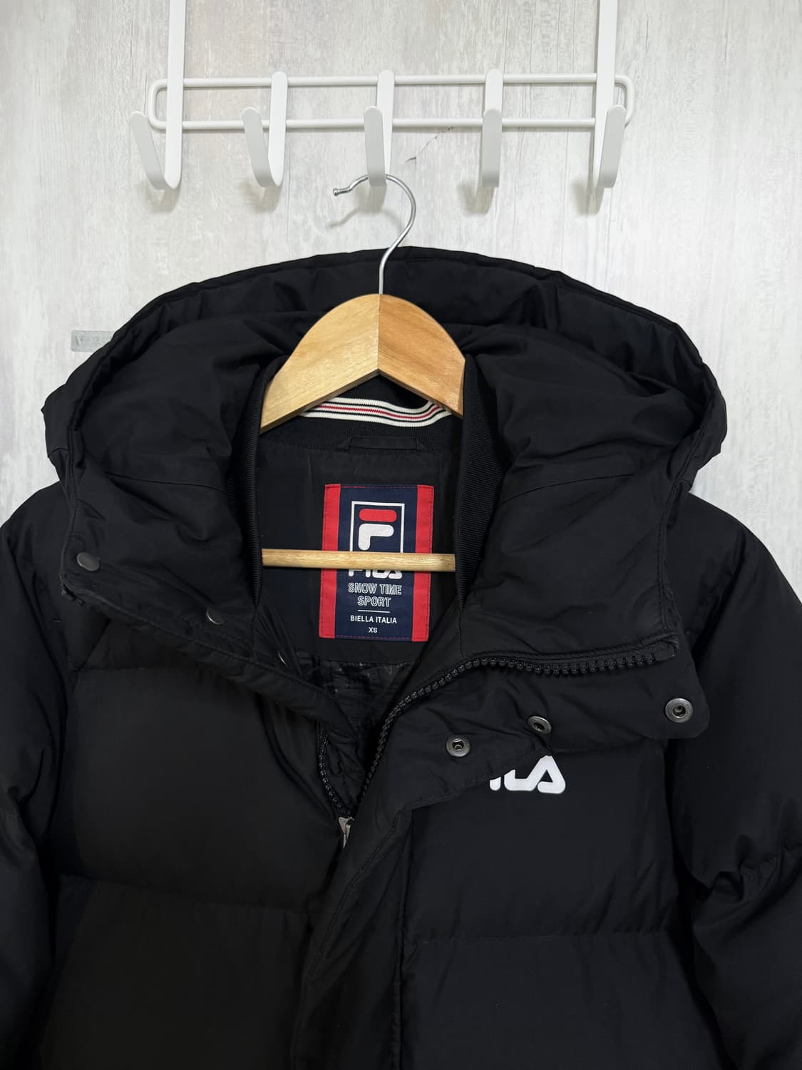 공용 85 XS / 휠라 구스다운 블랙 롱패딩 상품이미지4