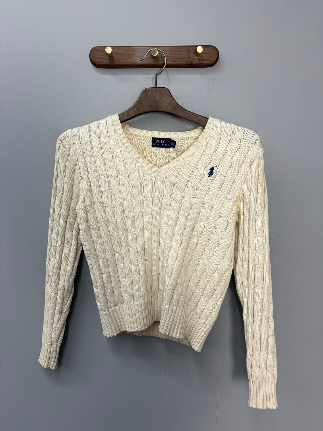 폴로랄프로렌 케이블 니트코튼 브이넥 스웨터 A3101 상품이미지2