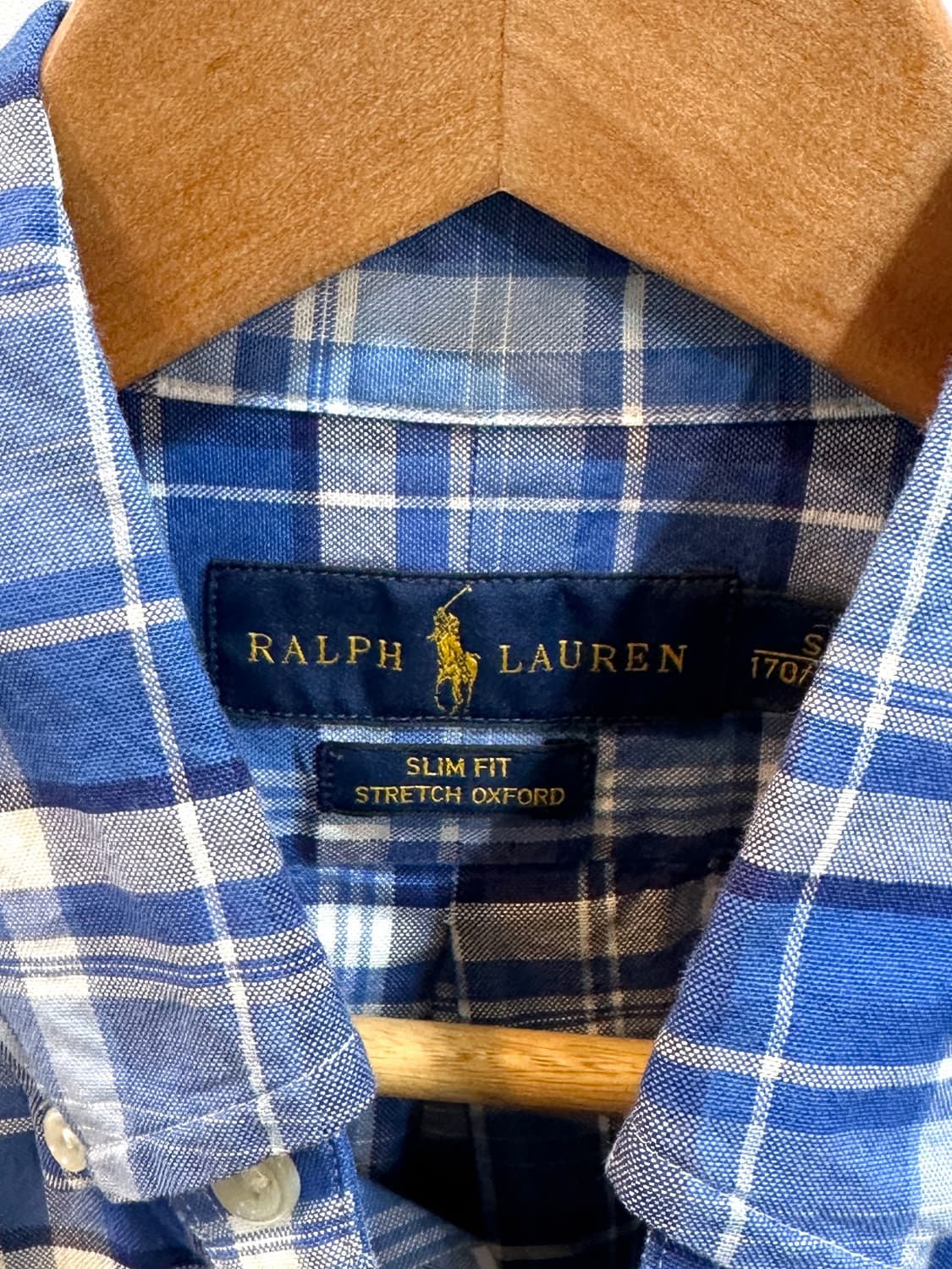 폴로 랄프로렌 슬림핏 체크셔츠 블루 S 상품이미지4