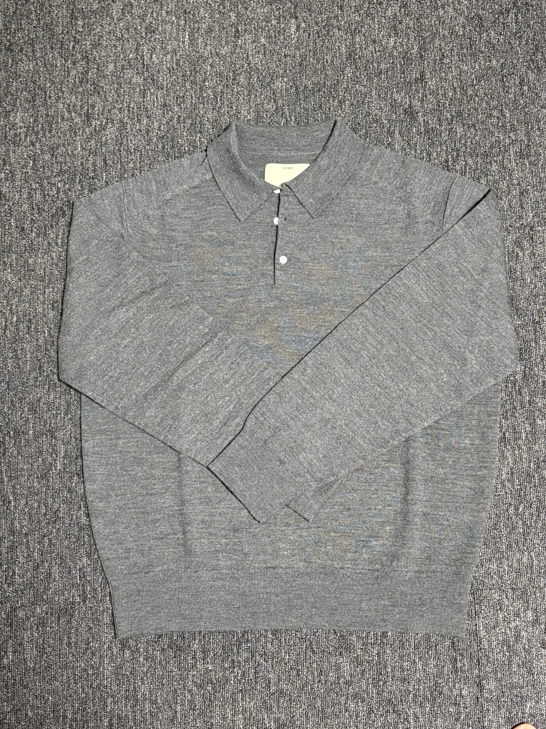 포터리 24fw 하드 트위스트 울 폴로 니트 차콜 4 105 상품이미지2