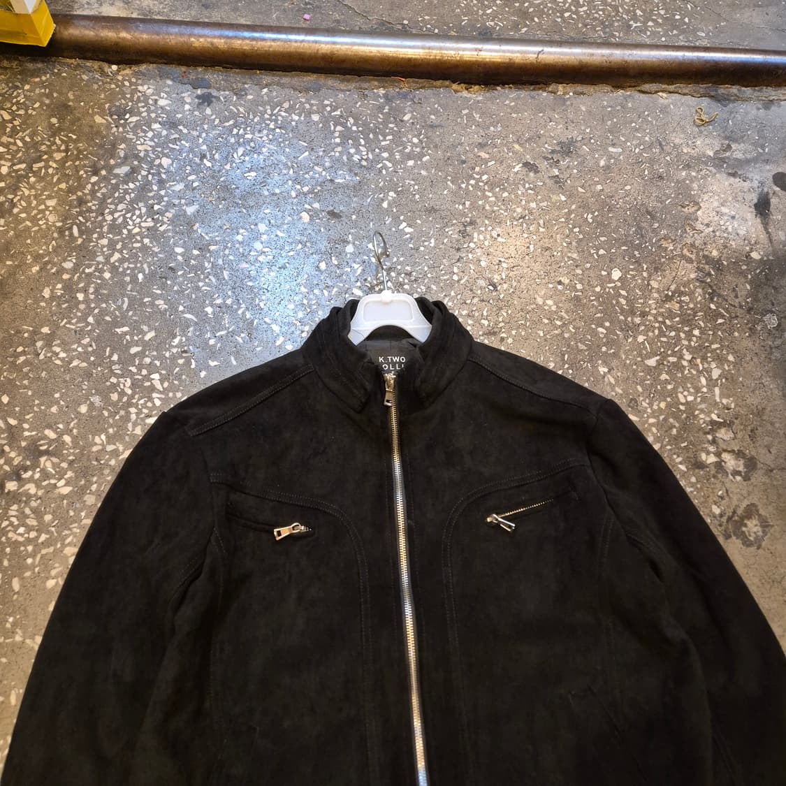 XL(착샷잇음) 블랙 차이나카라 스웨이드자켓  상품이미지7