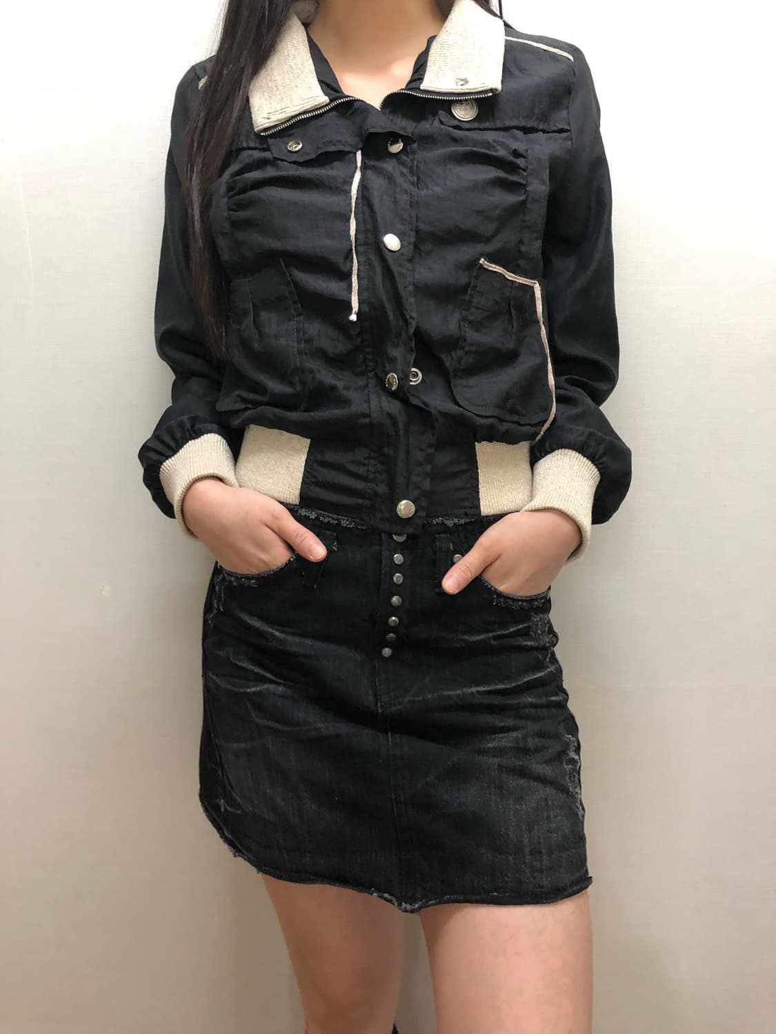 빈티지 블랙 펑크 자켓 상품이미지3