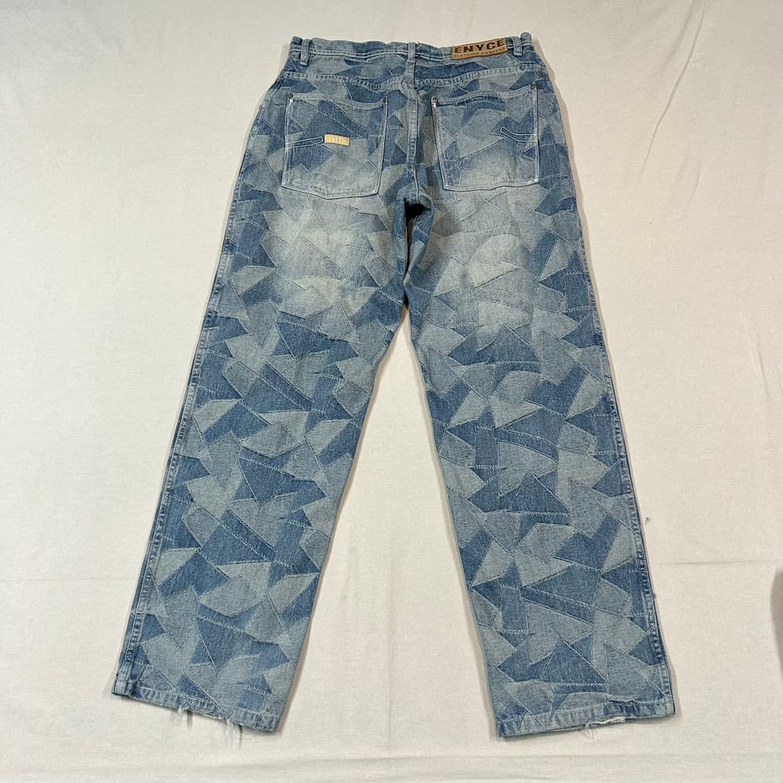 36inch) 에니체(ENYCE) 별 패치워크 와이드 데님 팬츠 상품이미지1