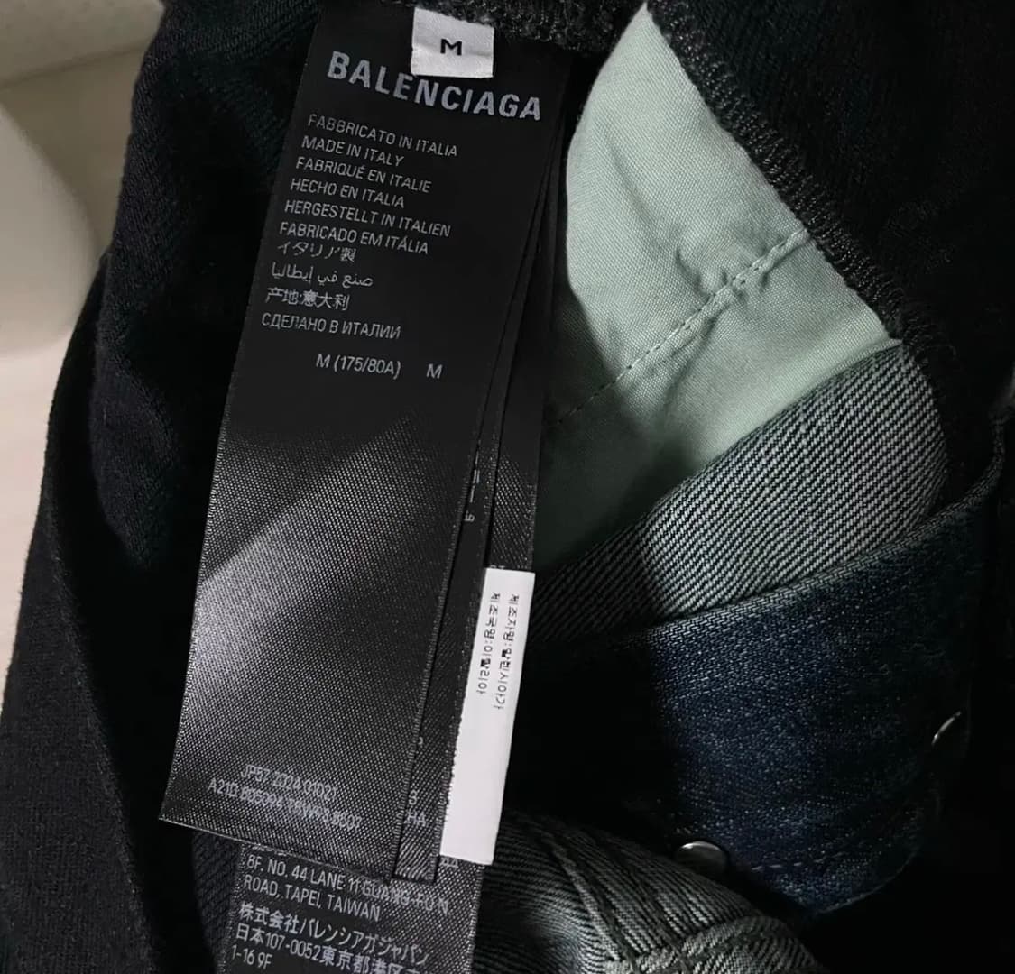 (M) 발렌시아가 컷업 데님 배기진 진청 인디고  상품이미지2