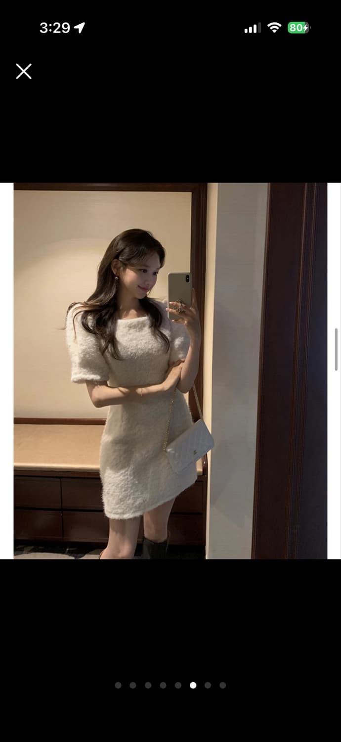 아뜨랑스 눈꽃스퀘어넥 반팔원피스(새상품) 상품이미지6