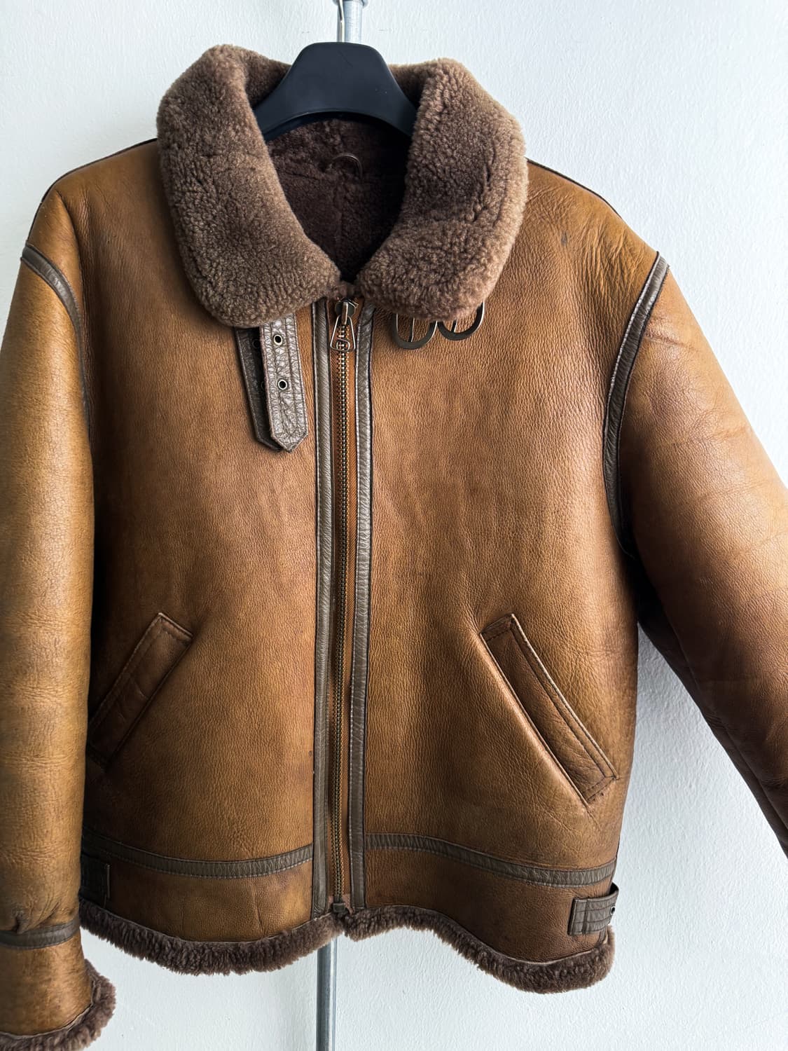 Vintage Sheepskin B-3 Leather Jacket 상품이미지5