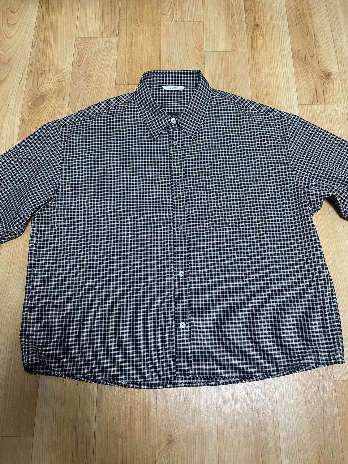 주앙옴므 크롭핏 체크 셔츠 블랙 L 새상품 상품이미지9