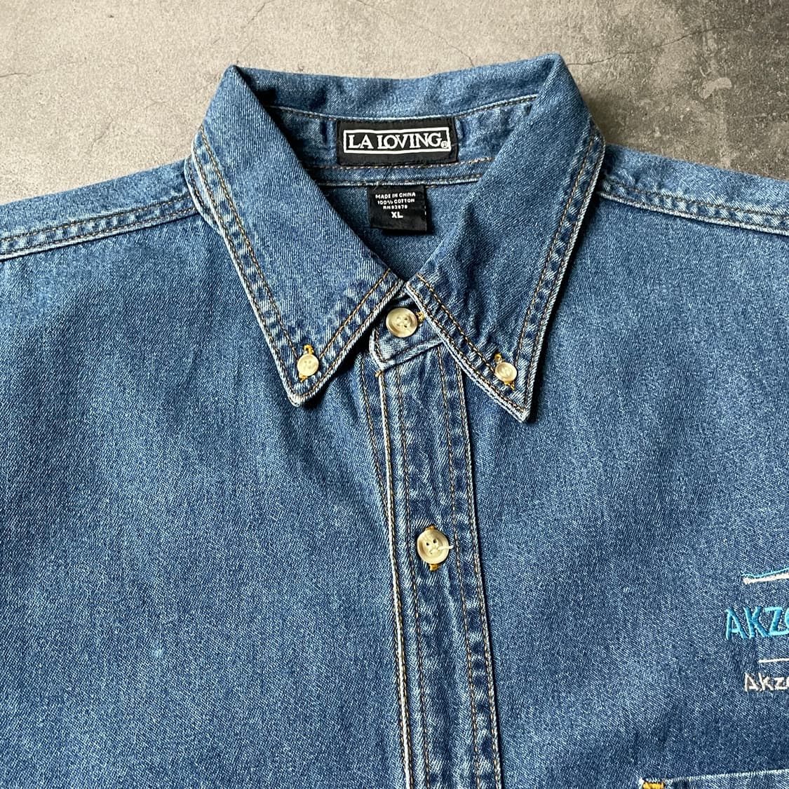LA LOVING 빈티지 다운버튼 코튼 데님 셔츠 A00735 상품이미지2