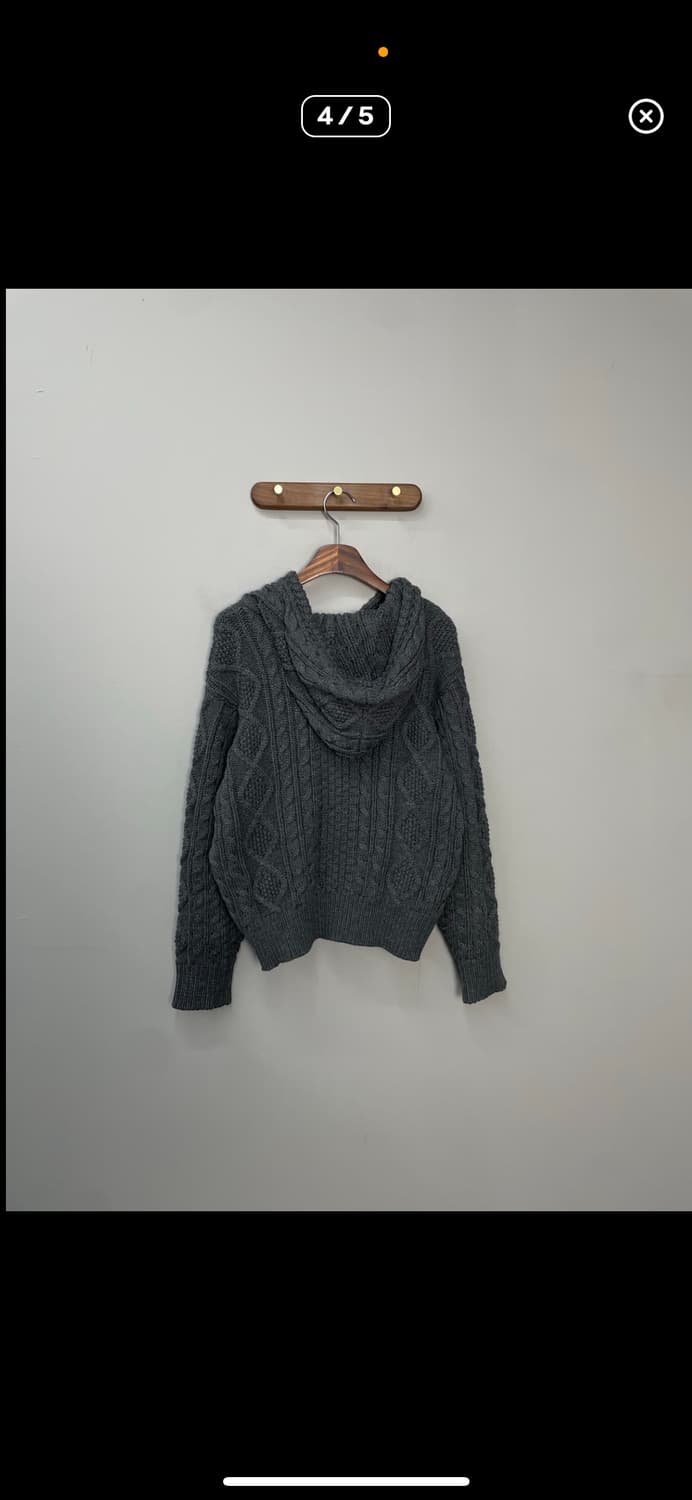 트릴리온 워셔블 아란 케이블 후드집업니트 A2766 상품이미지4