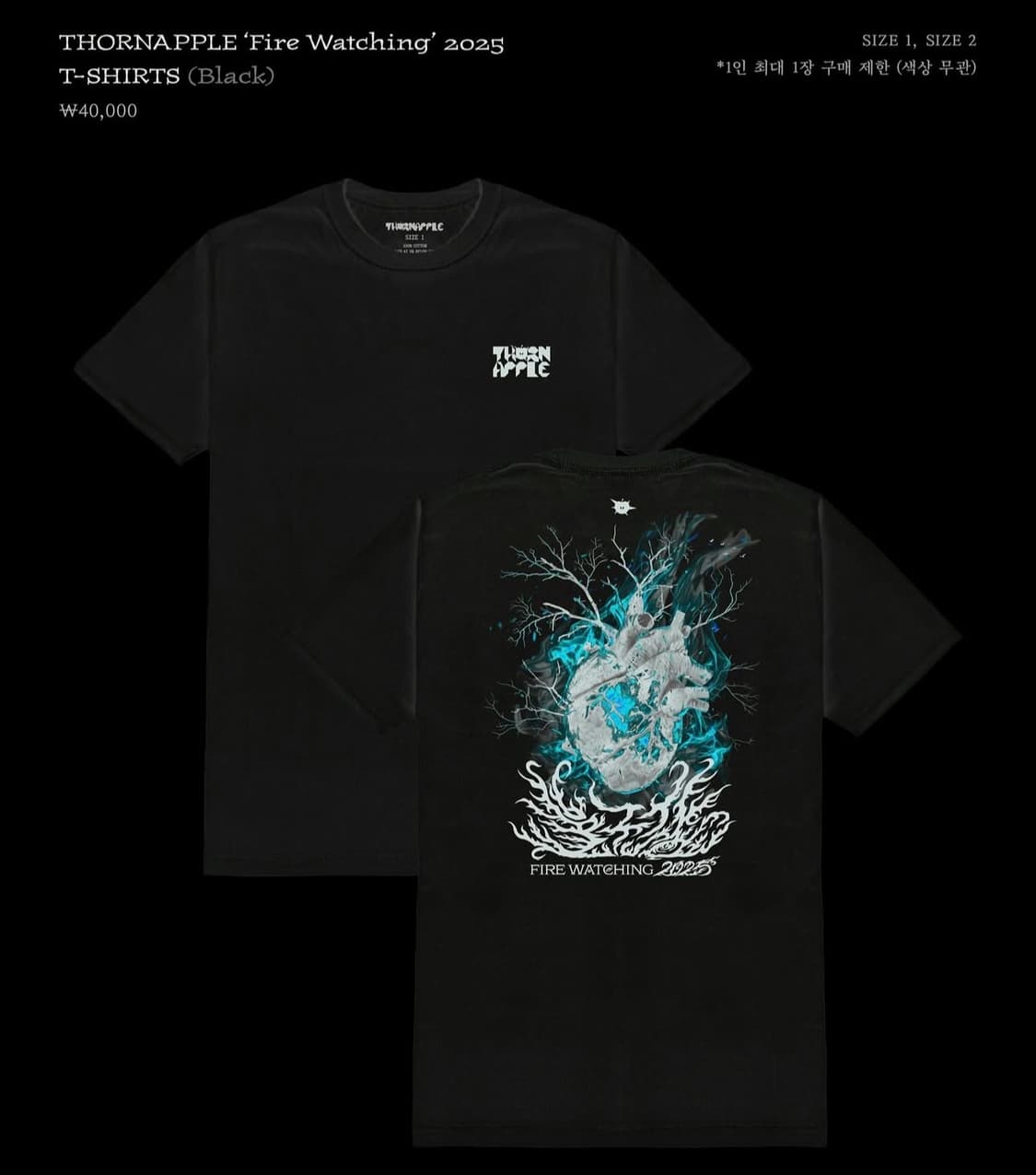 쏜애플 2025 불구경 콘서트 MD 10주년 반팔 티셔츠 2 블랙  상품이미지1