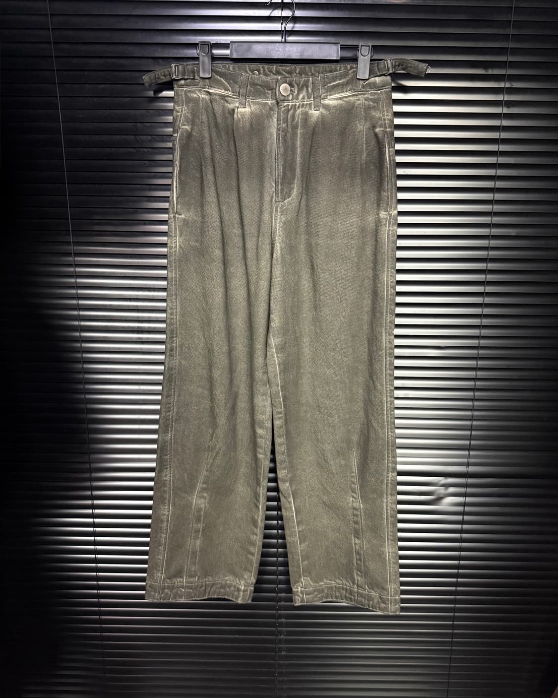 폴리테루 카키 워시드 더티 워싱 와이드 벌룬 워크 팬츠 29 30 고시마 상품이미지2