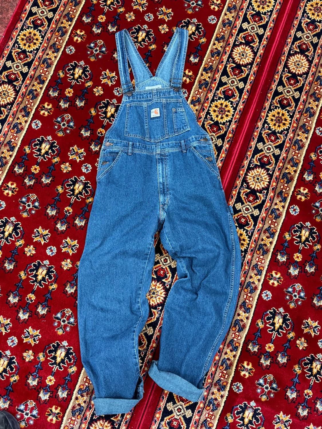 칼하트 리메이크 데님오버롤 우먼스 L 상품이미지4