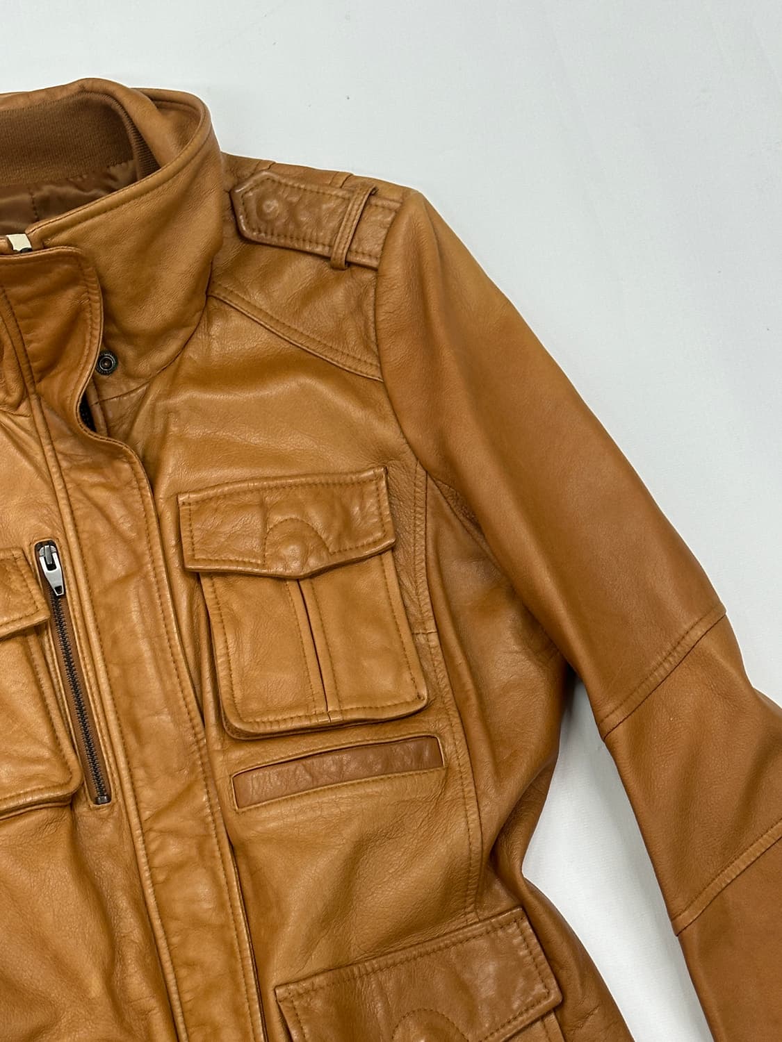 Beyond Closet 카멜 브라운 램스킨 100% 레더 가죽자켓  상품이미지5