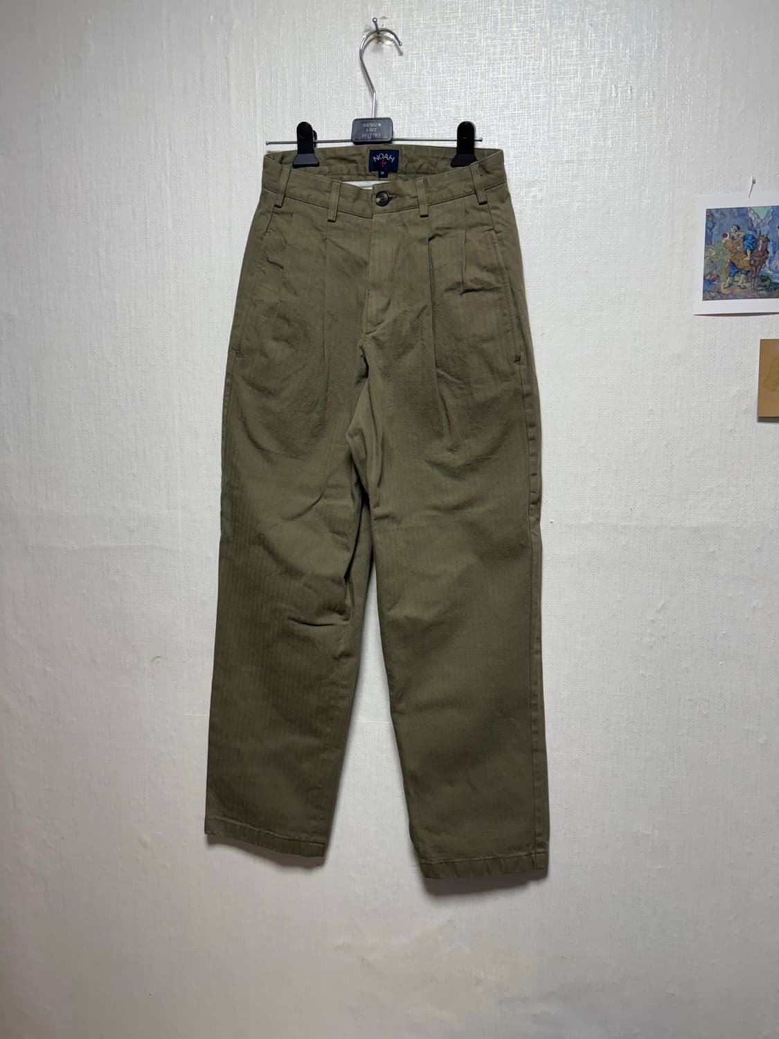 Noah 노아 트윌 올리브 더블 플리츠 팬츠 새제품 (26, 여성) 상품이미지3