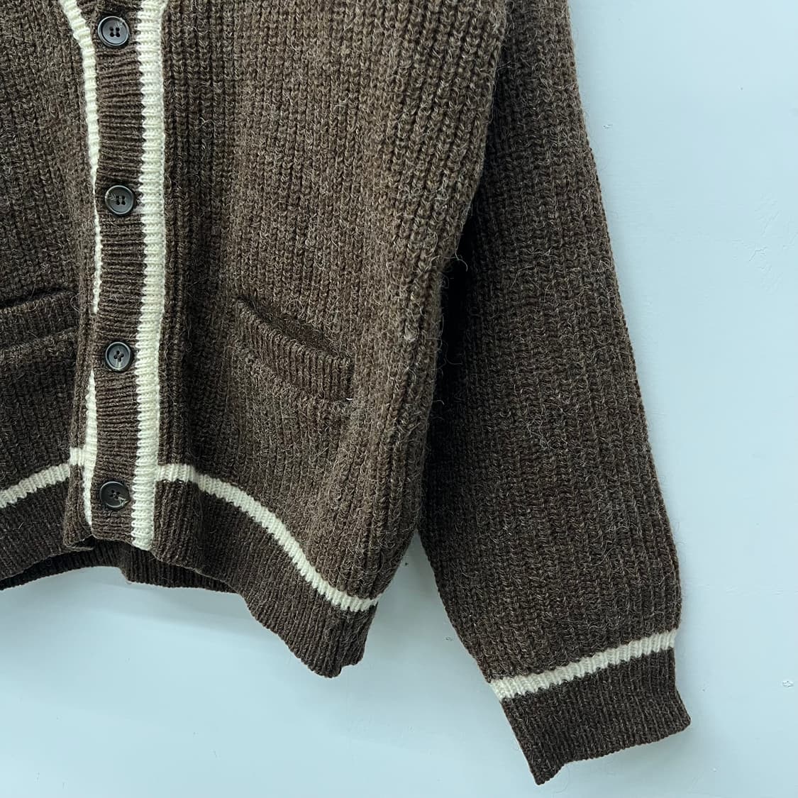 맥그리거 브라운 배색 가디건 남L 상품이미지4