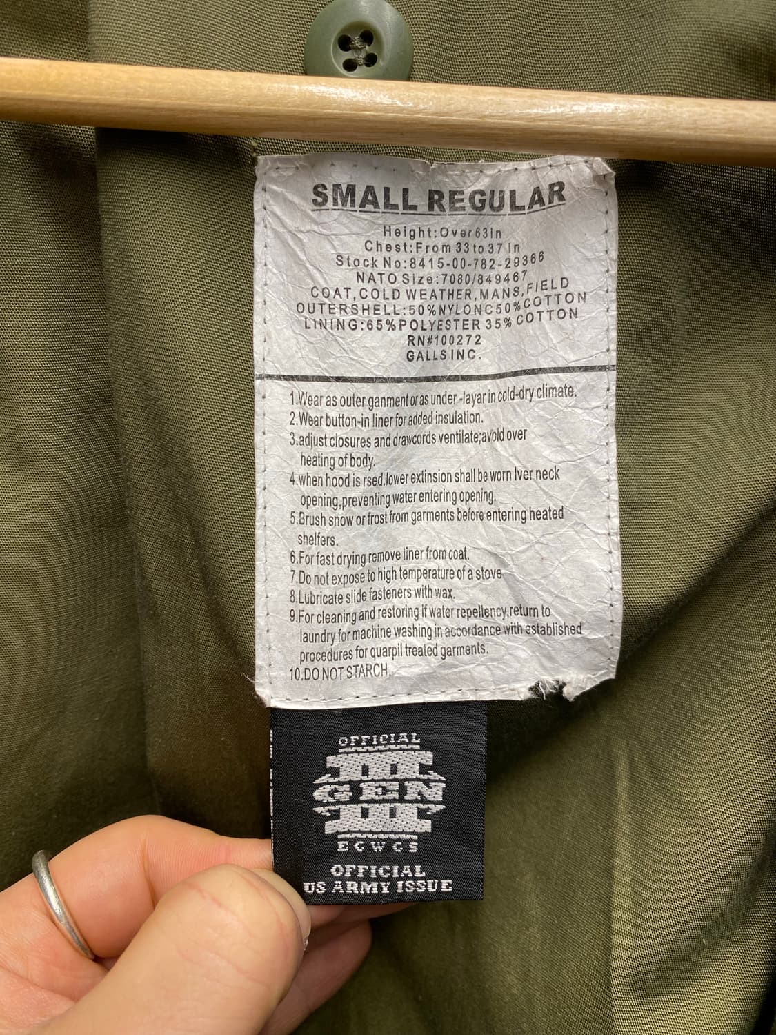 [S] GEN III U.S.ARMY 미군 M65 필드자켓 상품이미지8